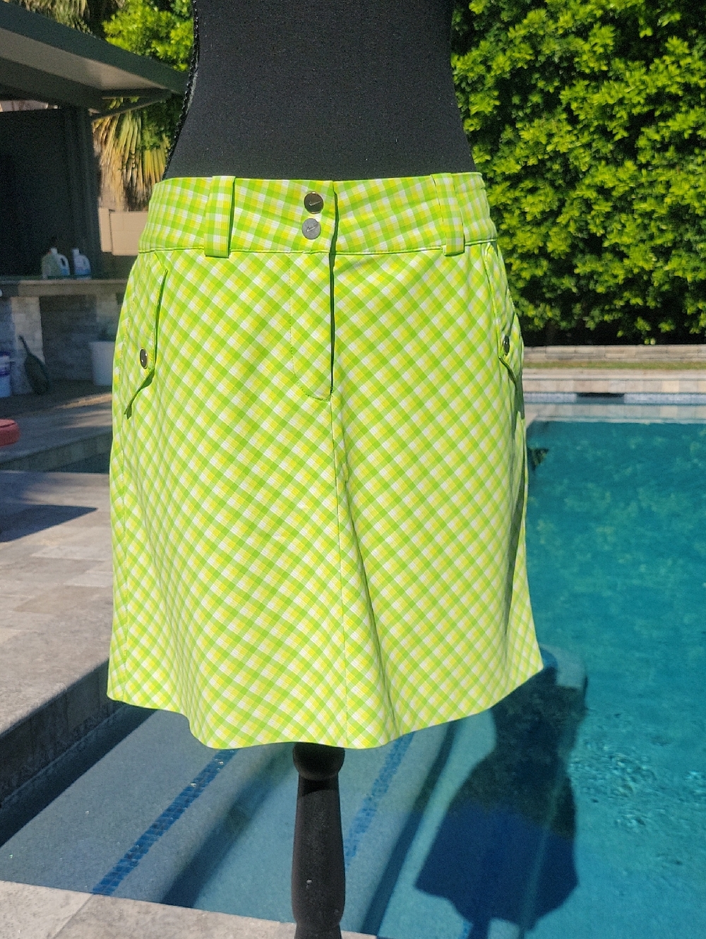 Nike Golf Green Dri Fit Plaid Golf Skirt/Skort 8
